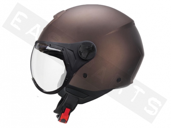 Helmet Demi Jet CGM 107A Florence Mono Satin Brown (formed visor)